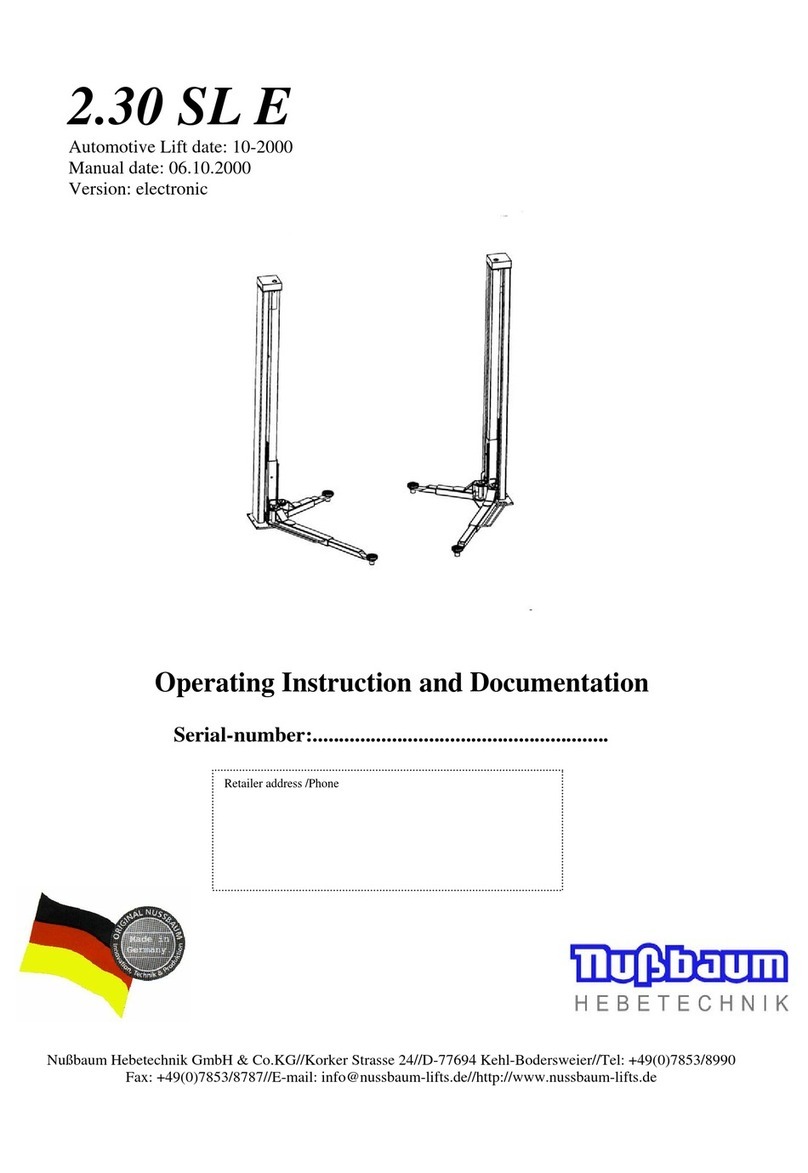 Nußbaum Hebetechnik 2.30 SL E Operating Instruction and Documentation