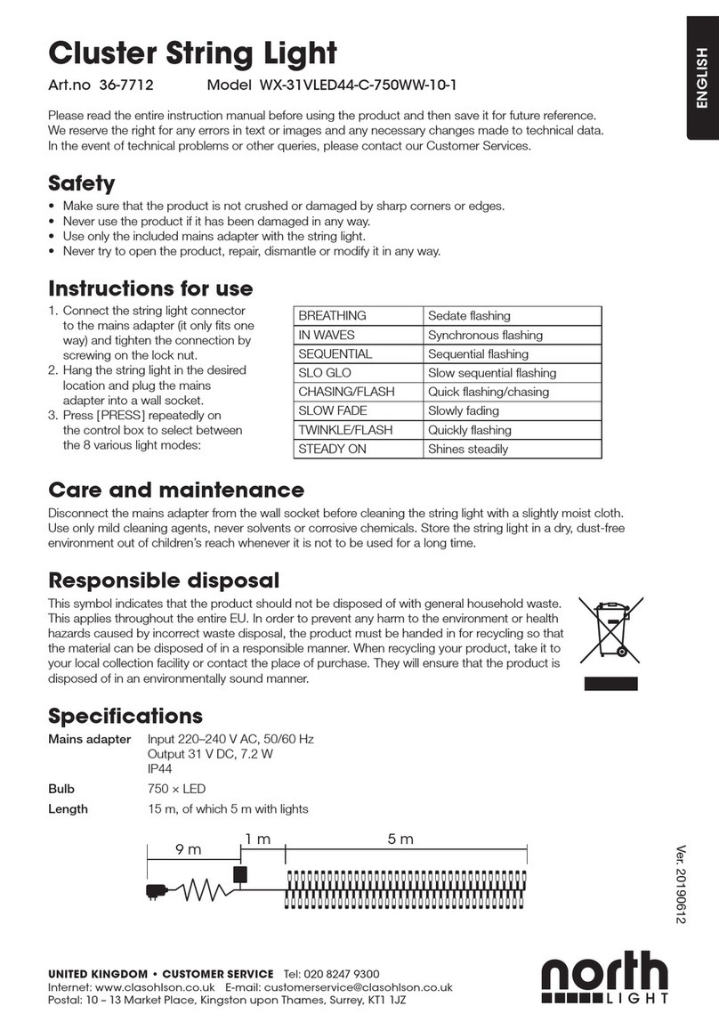North Light WX-31VLED44-C-750WW-10-1 User manual