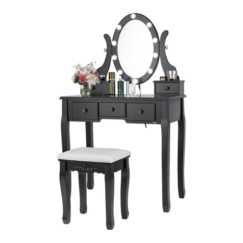 VIVO HOME Vanity Set With 10 LED Bulbs Assembly instruction
