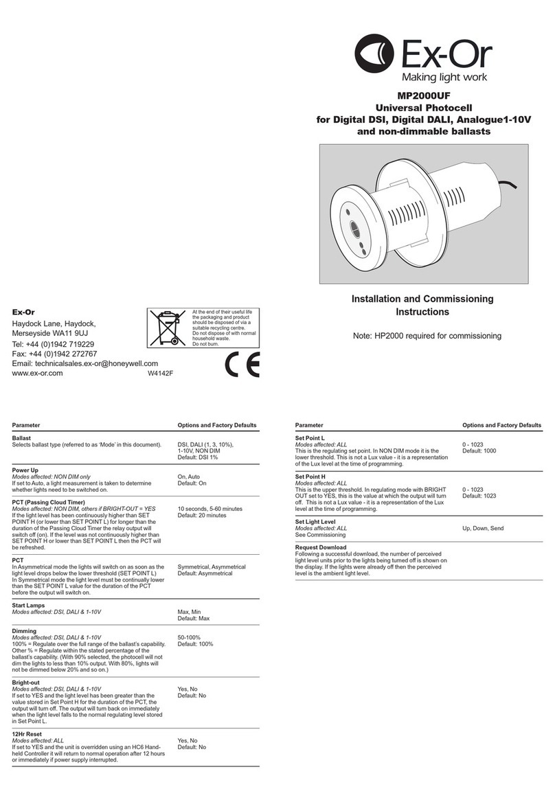 Exor MP2000UF Installation and commissioning instructions