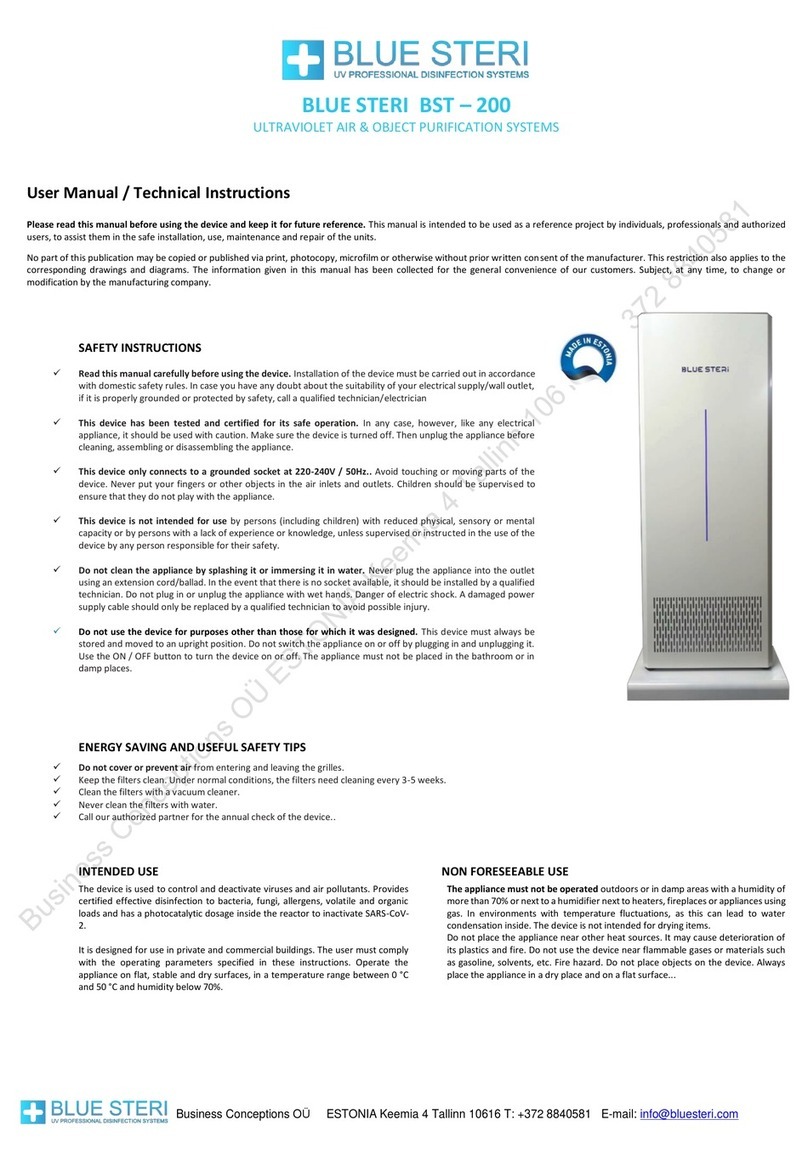Blue Steri BST-200 user manual