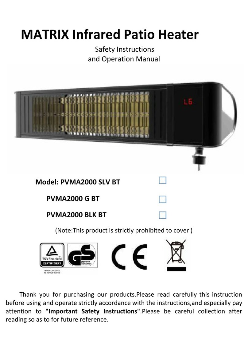 Provida Varme MATRIX PVMA2000 SLV BT Safety instructions and operation manual