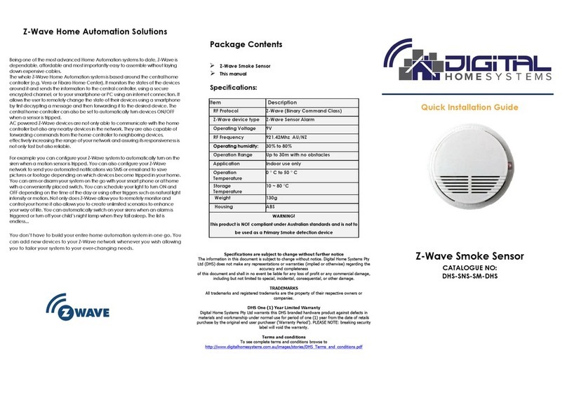 Digital Home Systems DHS-SNS-SM-DHS Quick installation guide