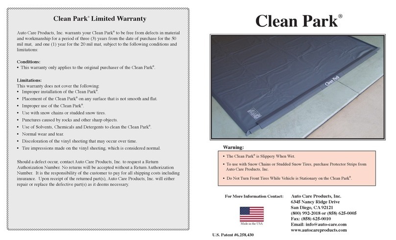 Auto Care Products Clean Park quick start guide