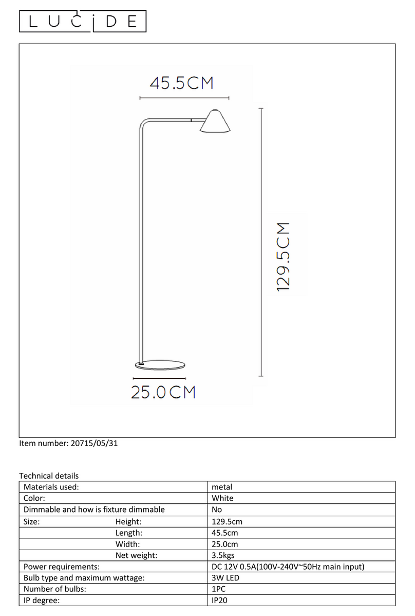LUCIDE 20715/05/31 manual