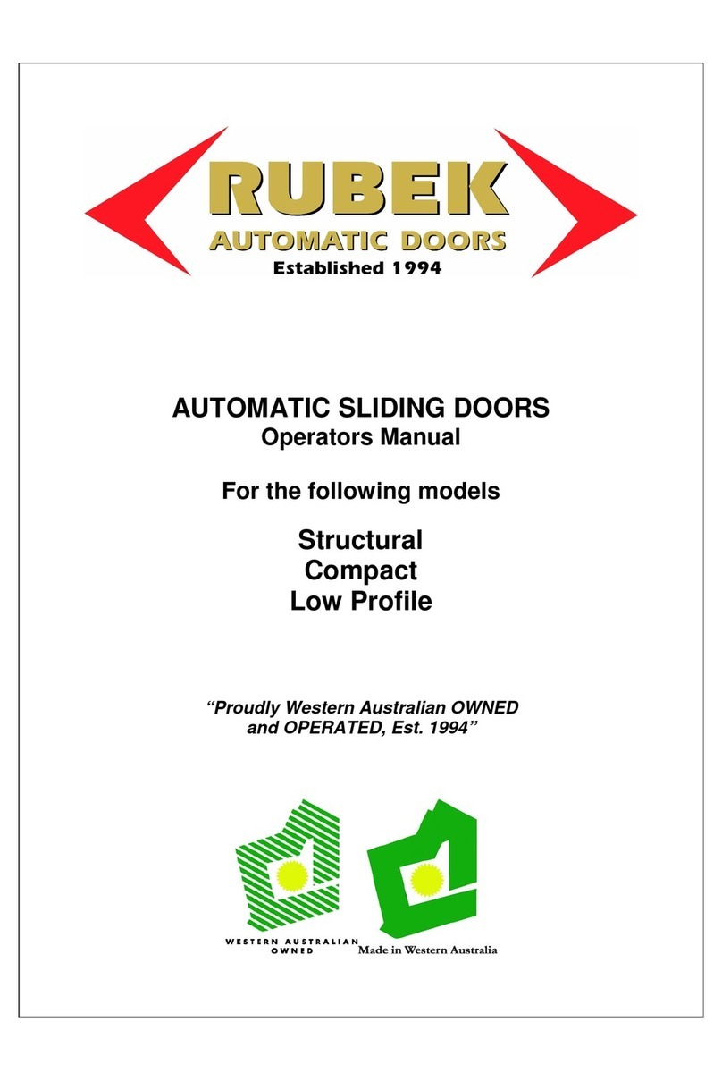 Rubek Automatic Doors Structural User manual