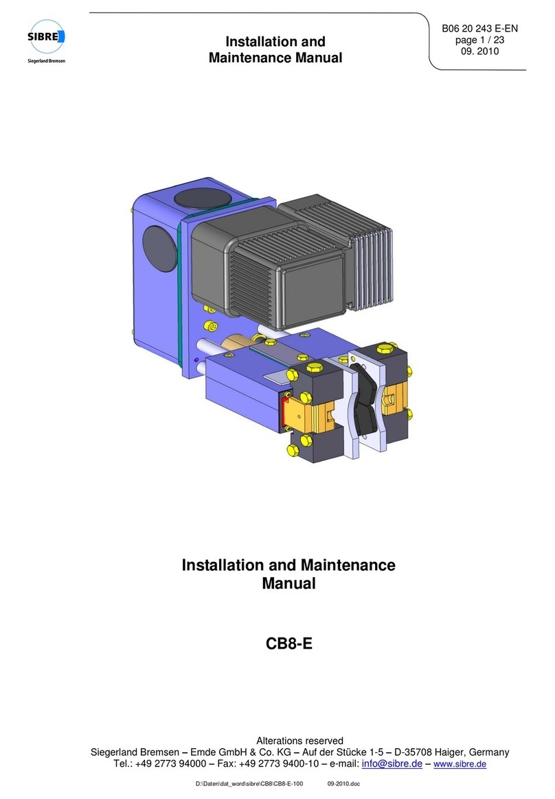 SIBRE CB8-E Series Installation and maintenance manual