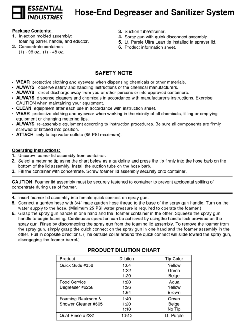 Essential Industries Hose-End instructions