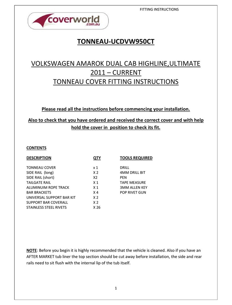 COVERWORLD TONNEAU-UCDVW950CT User manual