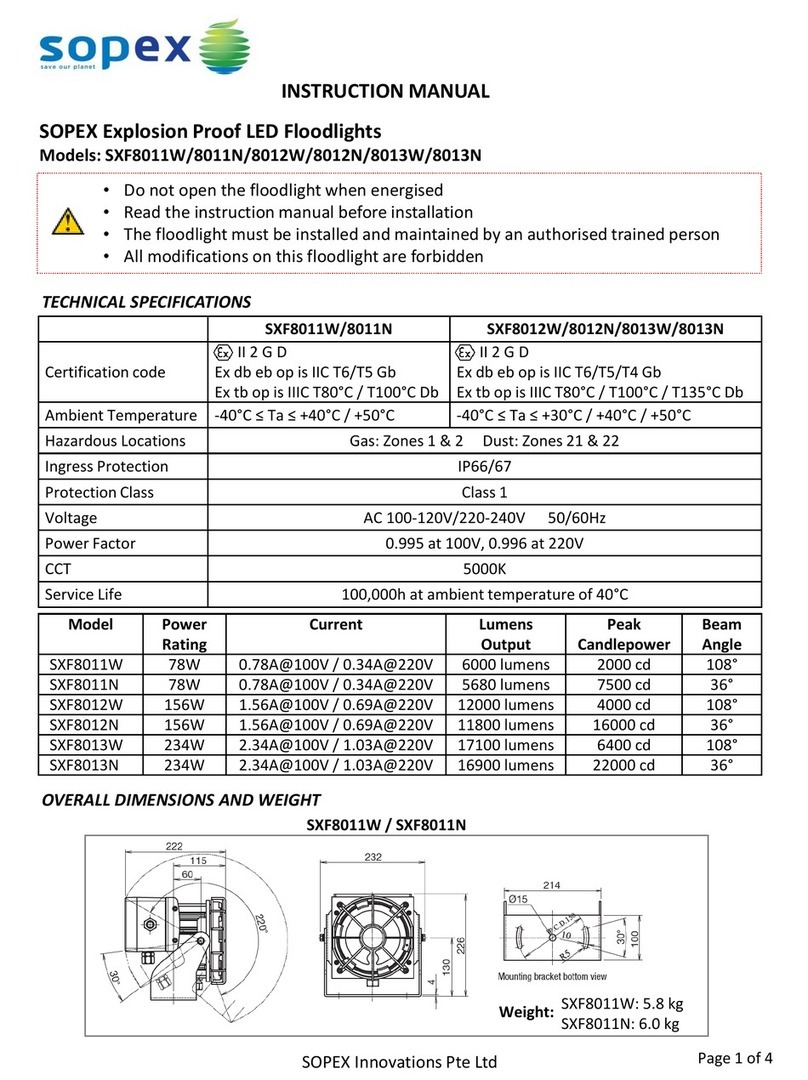 Sopex SXF8011W User manual
