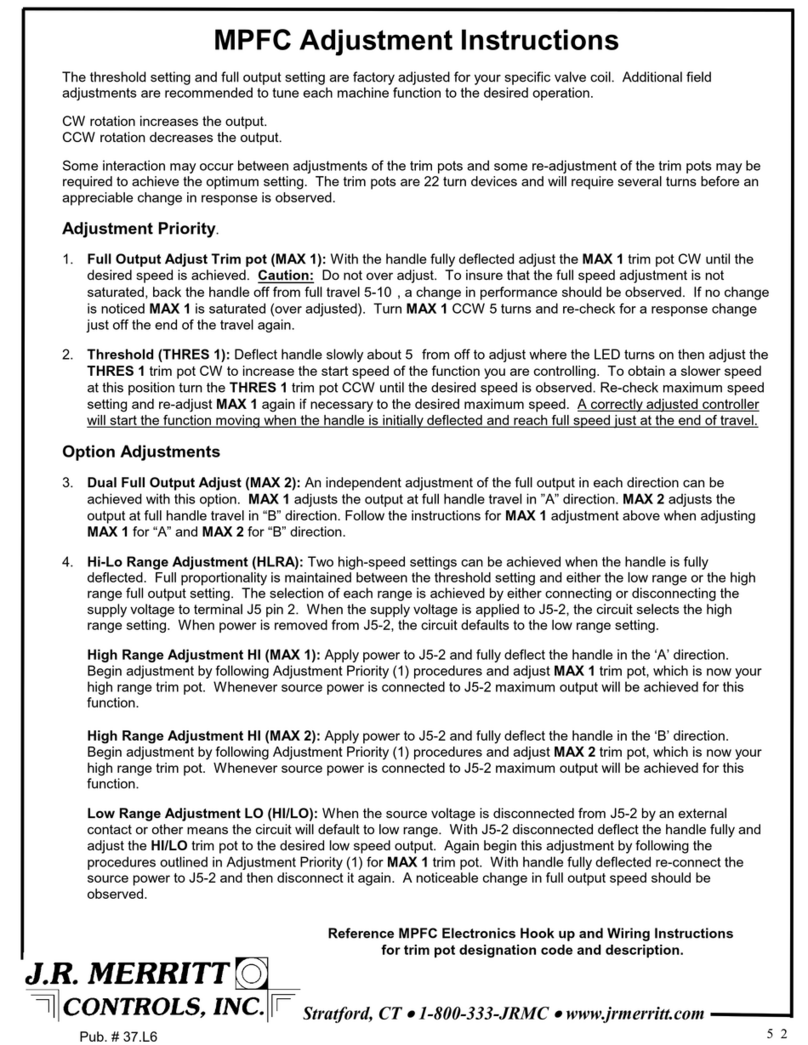 J.R. Merritt Controls MPFC Adjustment instructions