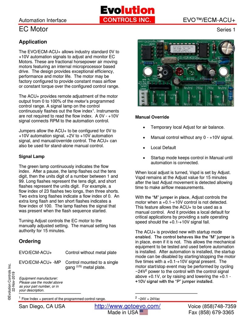 Evolution Controls 1 Series User manual