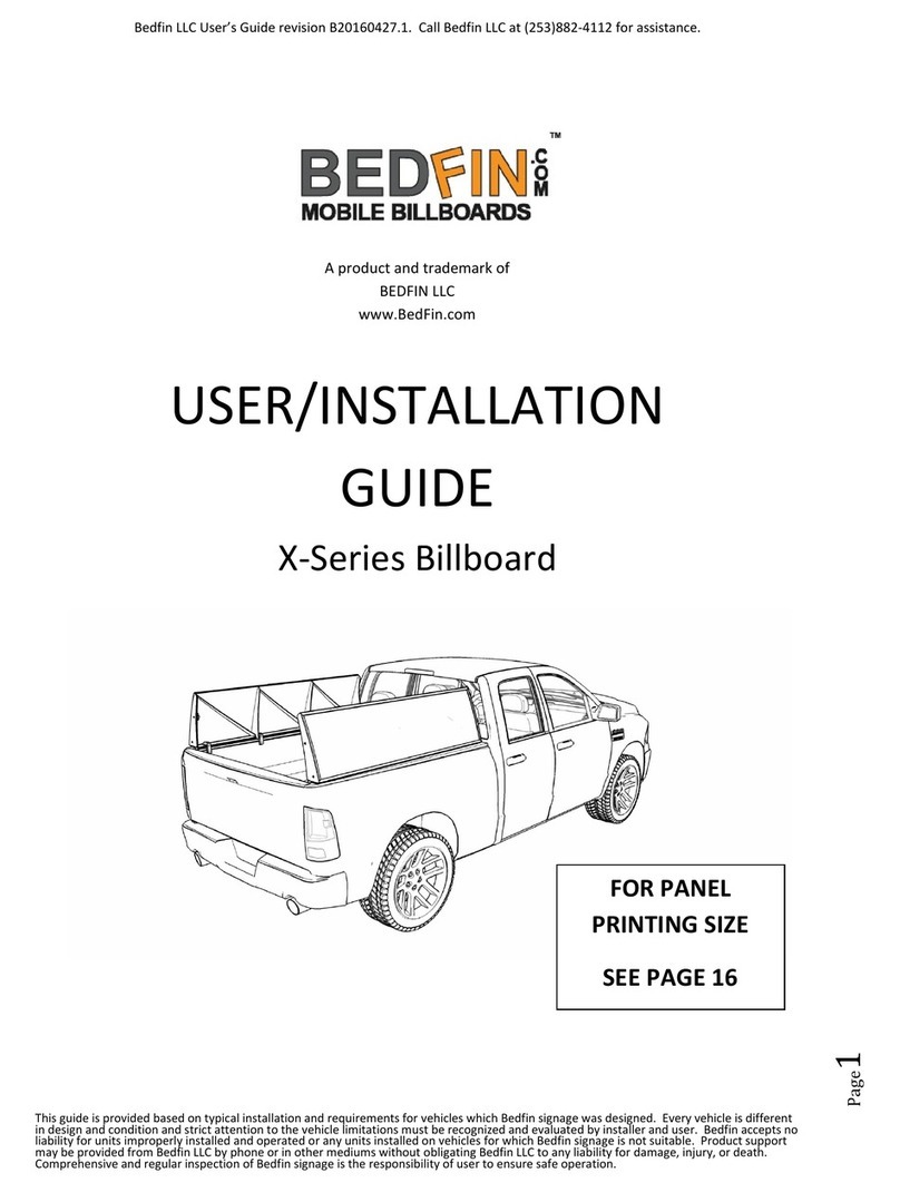BedFin X Series User's installation guide