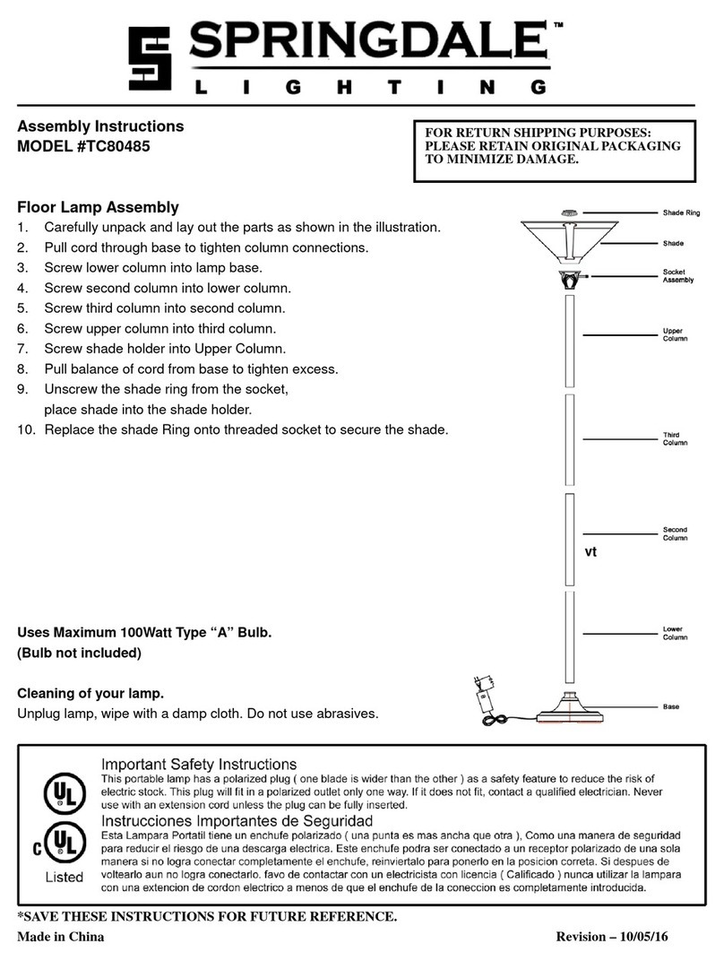 Springdale Lighting TC80485 Assembly instructions