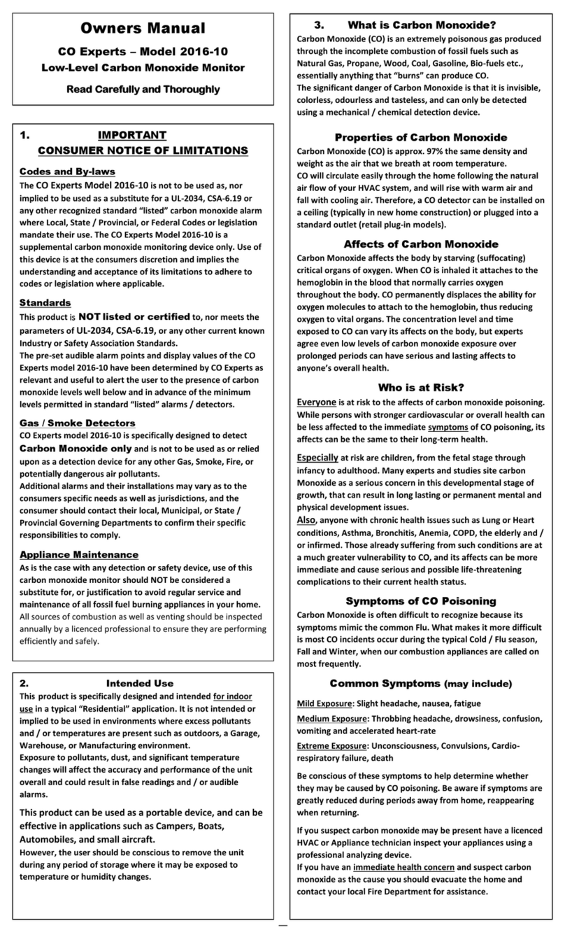 CO Experts 2016-10 owner's manual