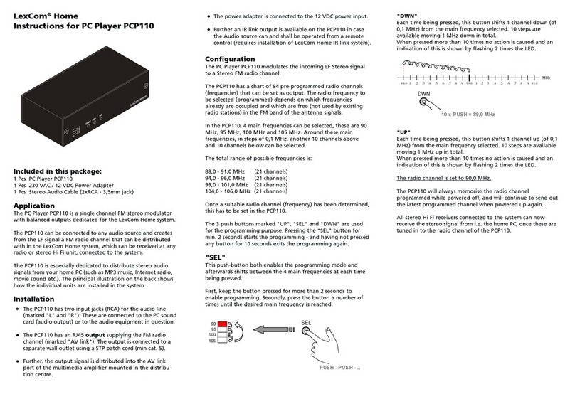 LexCom Home PCP110 instructions