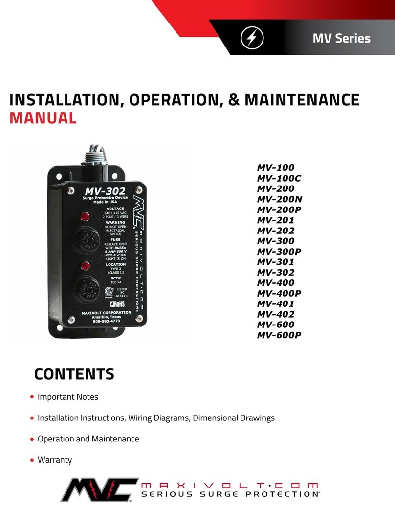 MAXIVOLT MV Series Installation, operation & maintenance manual