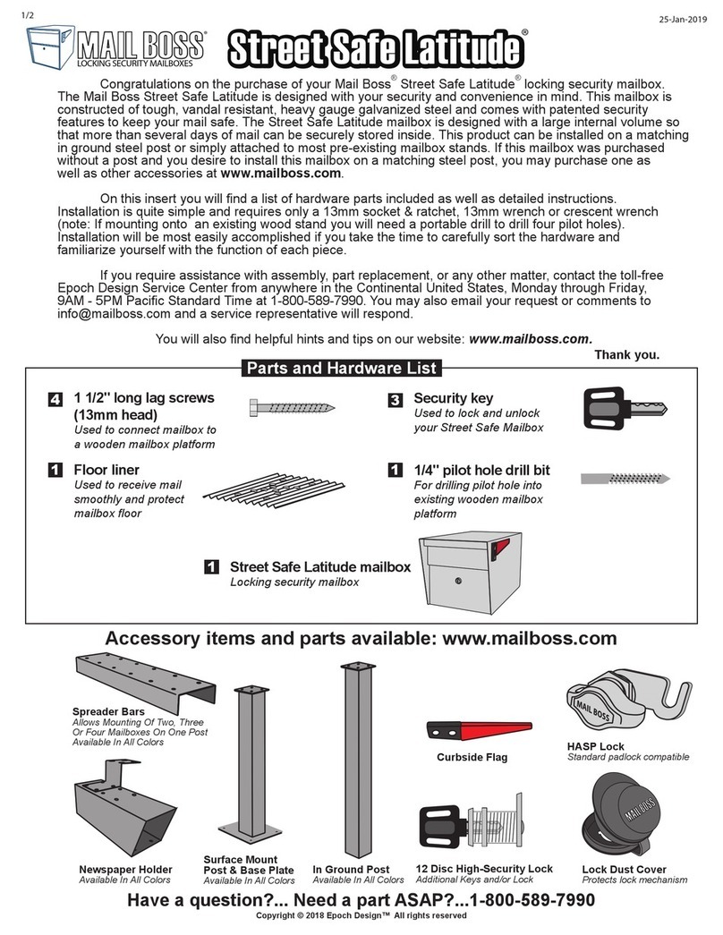 Mail Boss Street Safe Latitude manual