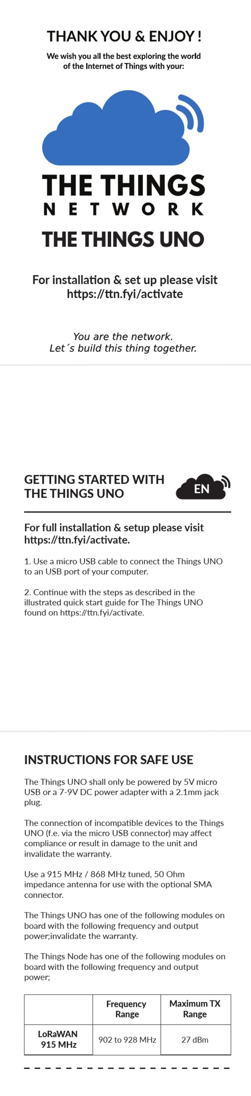 The Things Products The Things UNO Getting started