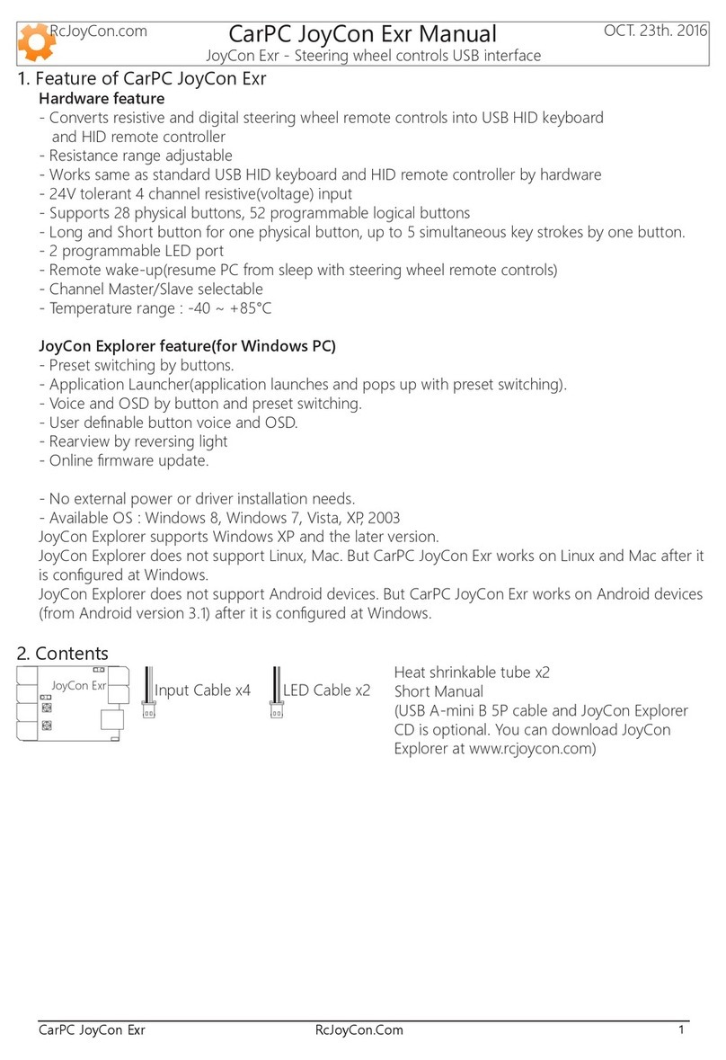 RcJoyCon CarPC JoyCon Exr manual