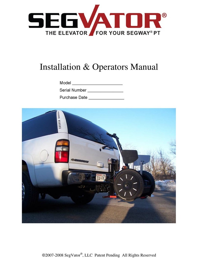 Segvator Segvator Installation & operator's manual Segvator Segvator Installation & operator's manual