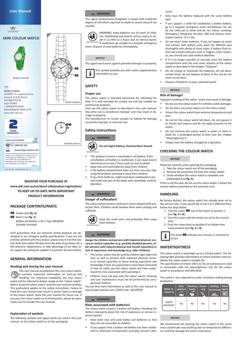ALDI MINI COLOUR WATCH user manual