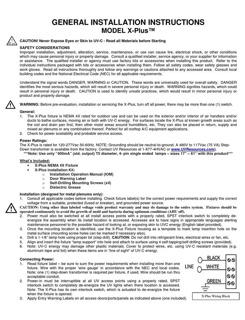 UV Resources X-Plus General Installation Instructions