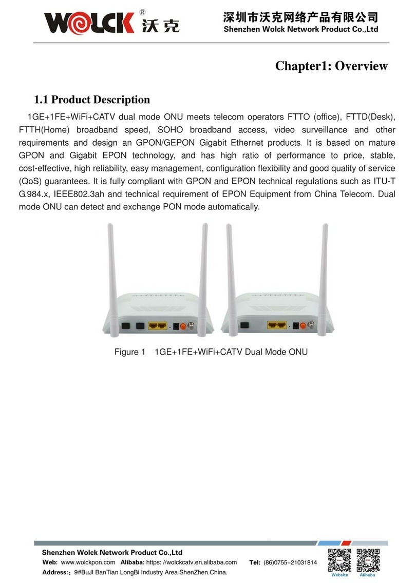 Wolck 1GE+1FE+WiFi+CATV User manual