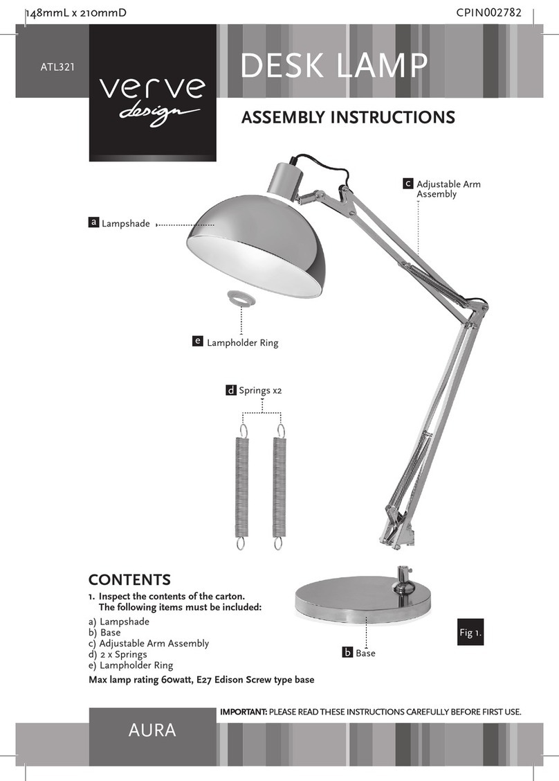 Verve Design Aura ATL321 Assembly instructions Verve Design Aura ATL321 Assembly instructions