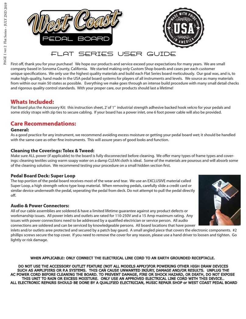 West Coast Pedal Board Flat Series user guide