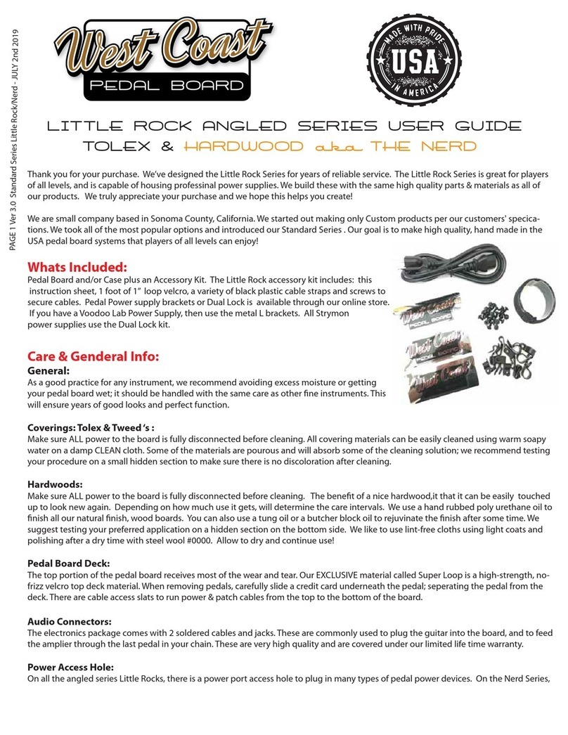 West Coast Pedal Board Little Rock Angled Series user guide