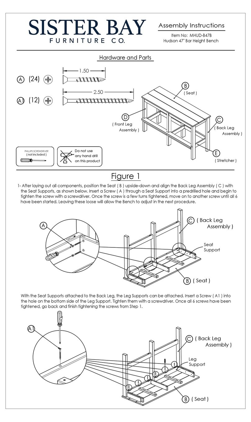 Sister Bay Hudson MHUD-B47B Assembly instructions