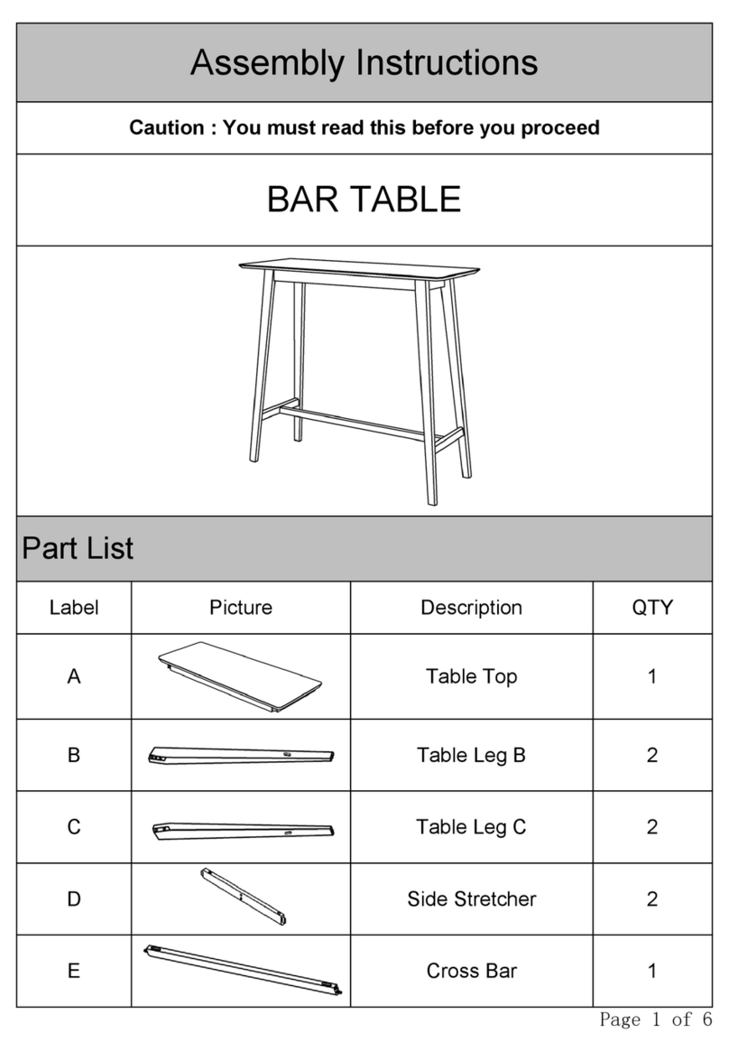NOBEL HOUSE BAR TABLE Assembly instructions