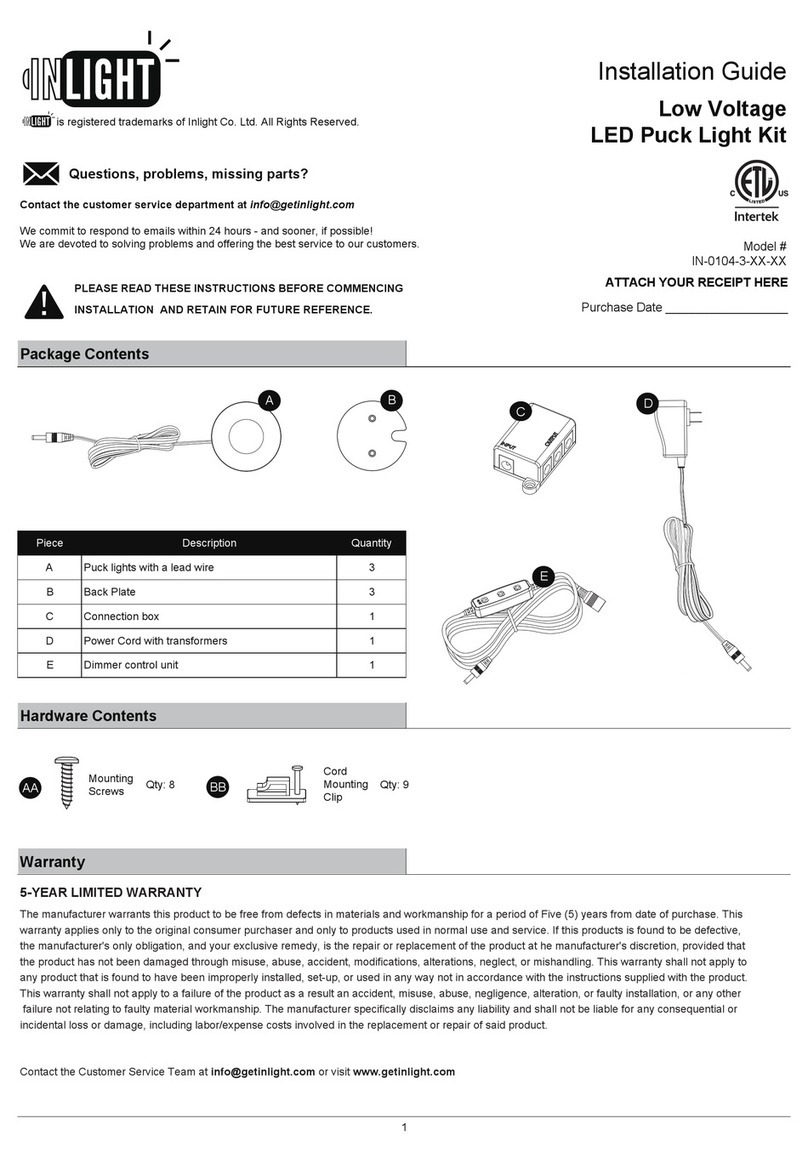 In Light IN-0104-3 Series installation guide