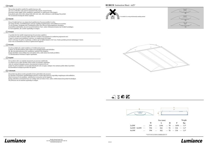 Havells Sylvania Lumiance Rubico instruction sheet