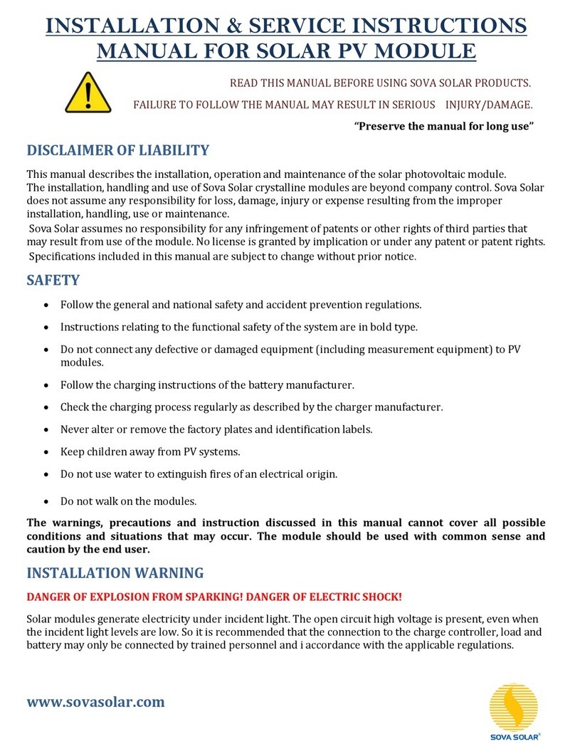 SOVA SOLAR SS35572MC Installation & service instructions manual SOVA SOLAR SS35572MC Installation & service instructions manual