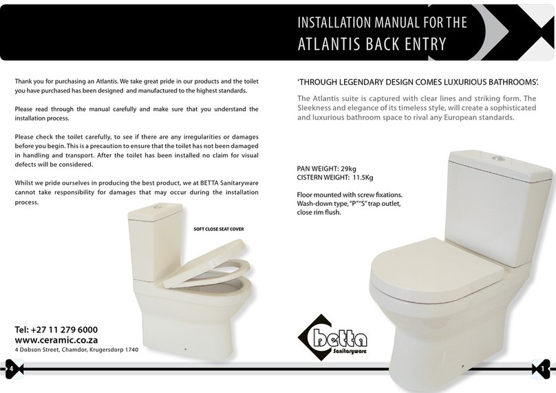 Betta ATLANTIS BACK ENTRY installation manual
