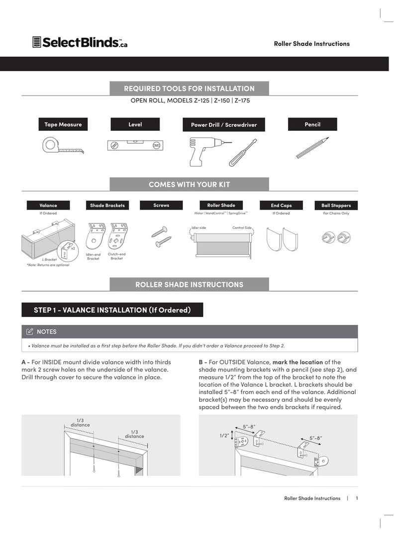 Select Shops Select Blinds Z-125 instructions Select Shops Select Blinds Z-125 instructions