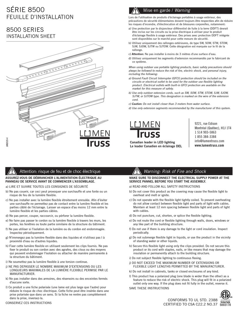 LumenTruss 8500 Series Installation sheet LumenTruss 8500 Series Installation sheet