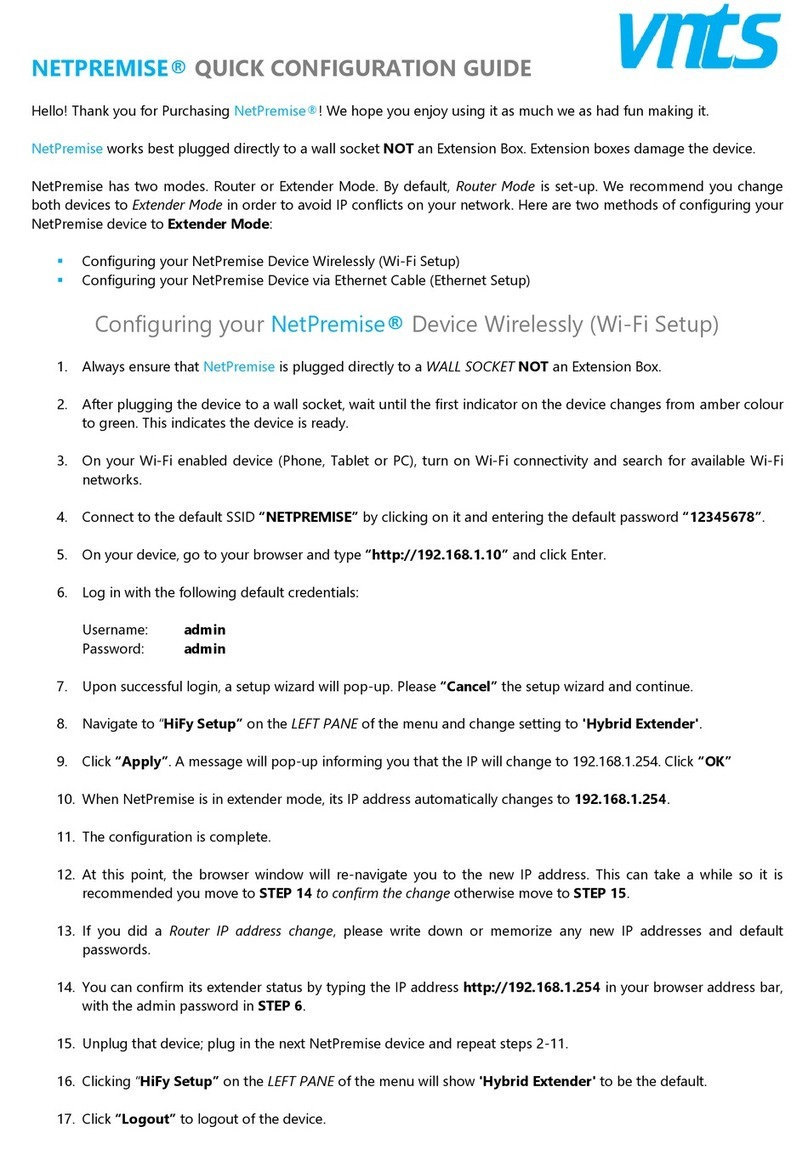VNTS NetPremise Quick configuration guide