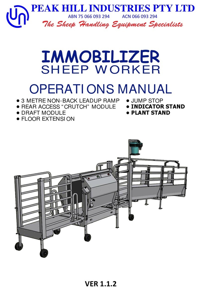 Peak Hill Industries IMMOBILIZER SHEEP WORKER Operation manual