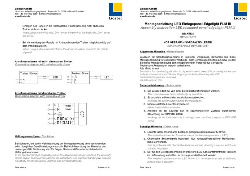 Licatec Edgelight PLM III Series Assembly instruction