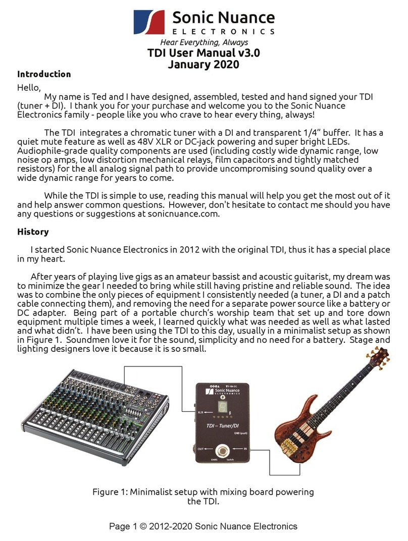 Sonic Nuance Electronics TDI User manual