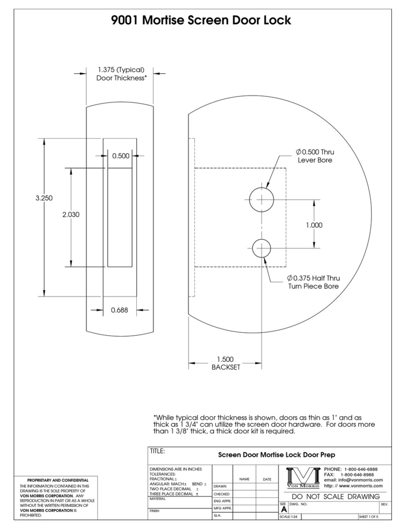 VON MORRIS 9001 installation instructions