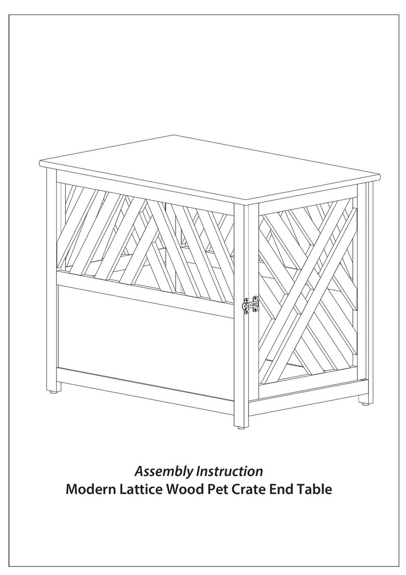 Casual Home Modern Lattice Wood Pet Crate End Table... User manual