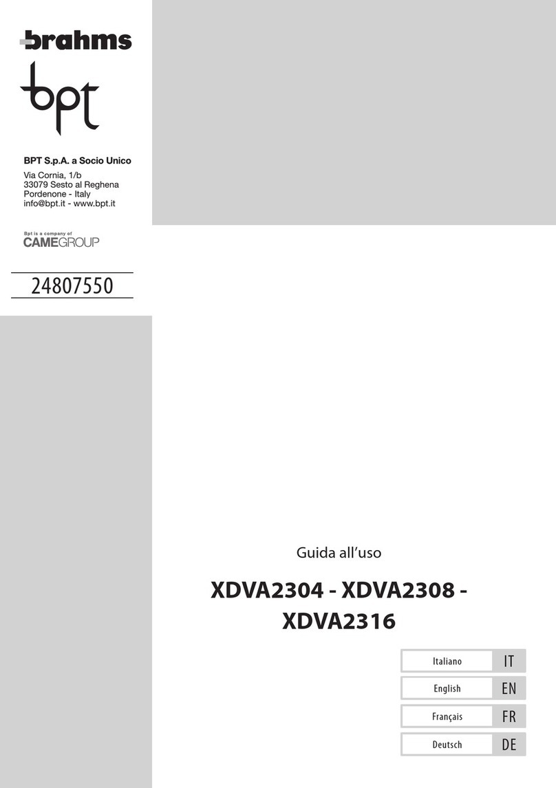 CAME GROUP bpt brahms XDVA2304 user guide