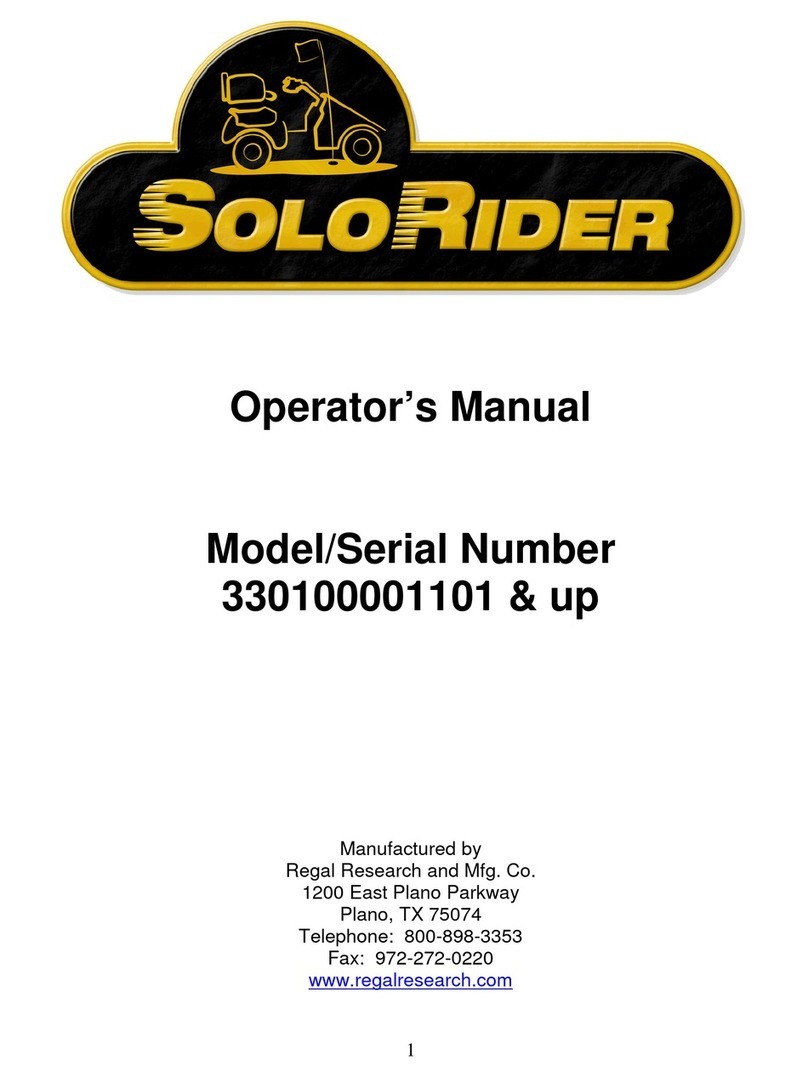 Regal Research SoloRider Operator's manual Regal Research SoloRider Operator's manual