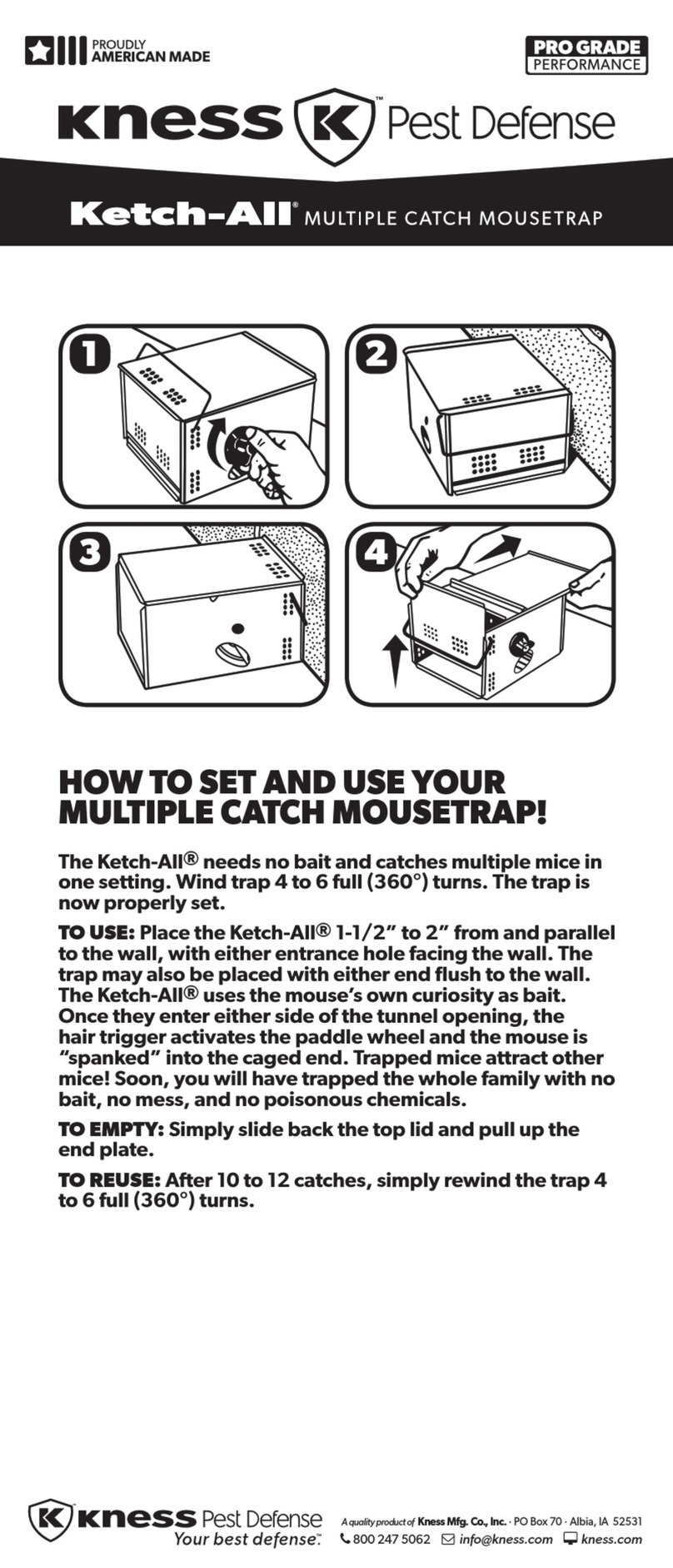 Kness Pest Defense Ketch-All quick start guide