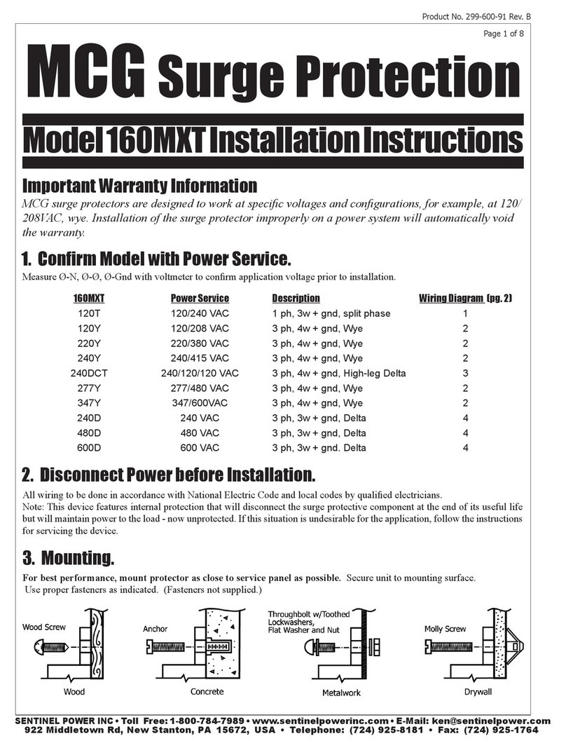 MCG Surge Protection XT Series installation instructions