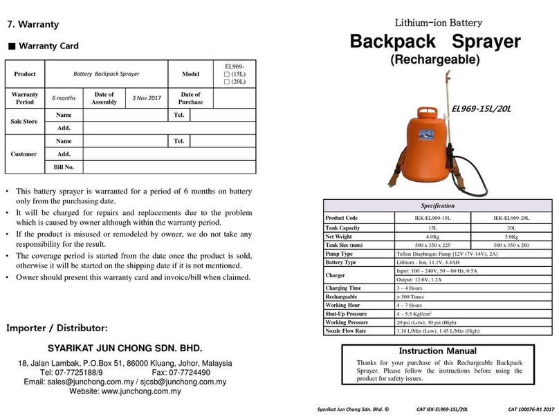 SYARIKAT JUN CHONG EL969-15L instruction manual